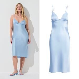 NWT SKIMS SILK MIDI DRESS IN GLACIER‎ SIZE SMALL